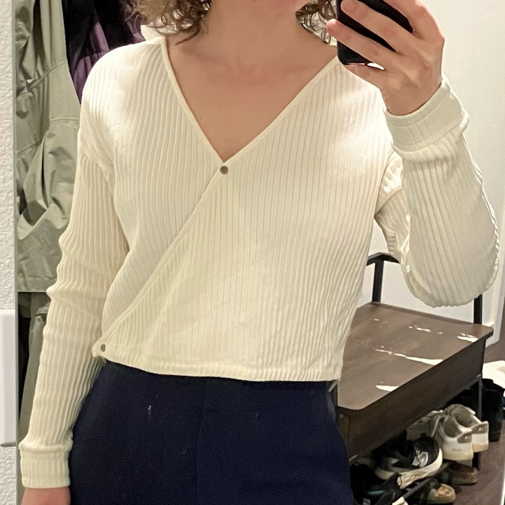 ADAY ribbed cotton wrap sweater